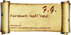 Fernbach Gyöngyi névjegykártya